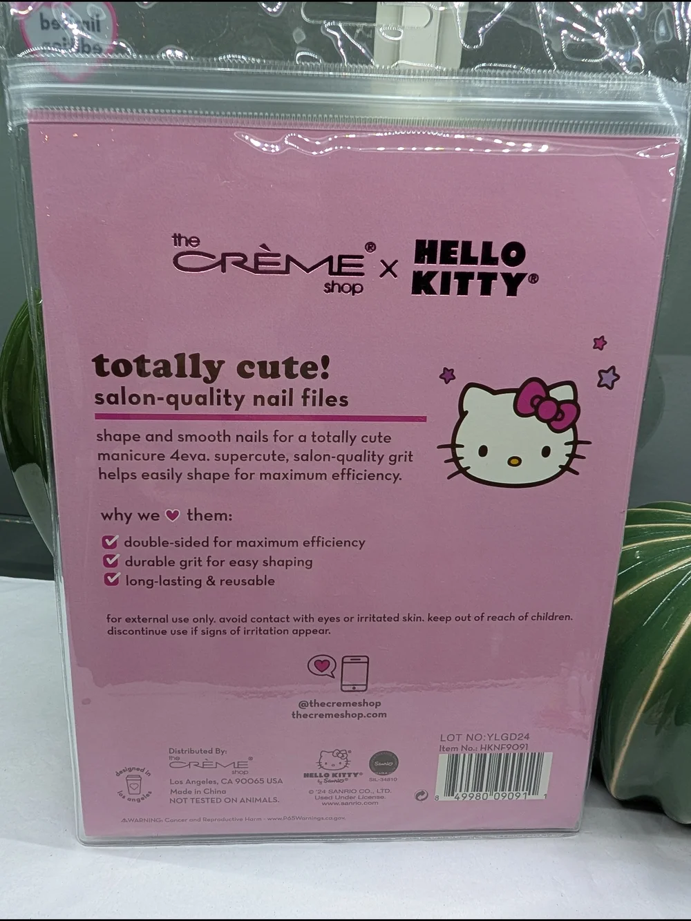 Hello Kitty Pink Nail Files & Lip Balm Set